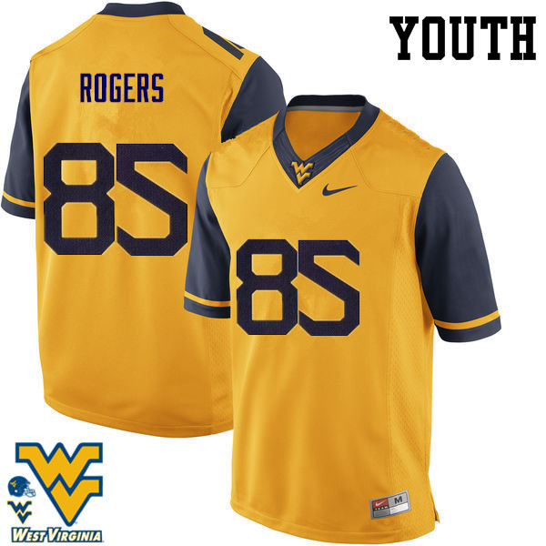 Youth #85 Ricky Rogers West Virginia Mountaineers College Football Jerseys-Gold